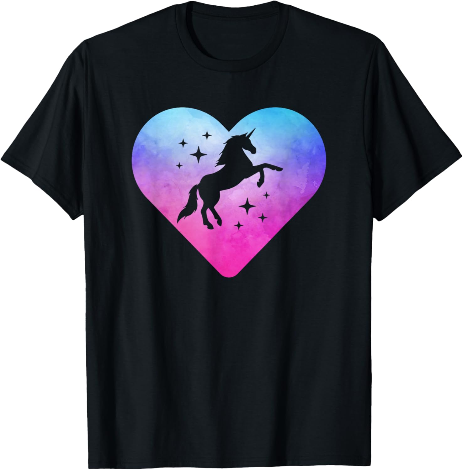 Women or Girls Cute Unicorn T-Shirt - T-Shirt | Black