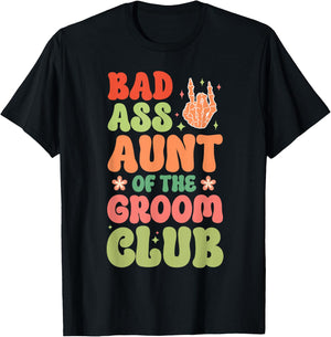 Aunt Of The Groom Club Auntie Of The Groom Aunt T-Shirt - T-Shirt | Black