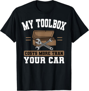 Auto Mechanic Toolbox Automotive Technician Mech T-Shirt - T-Shirt | Black