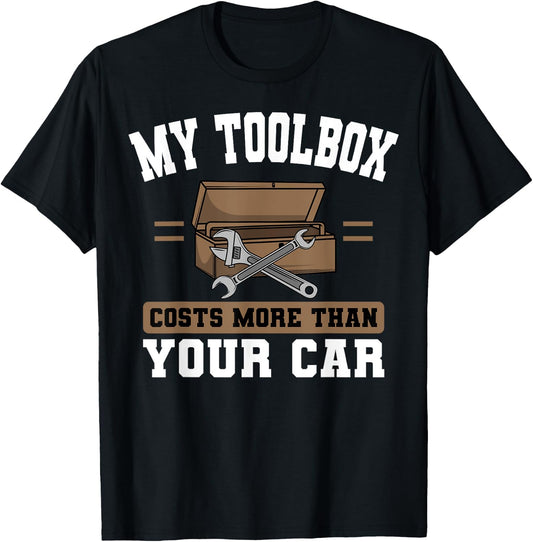 Auto Mechanic Toolbox Automotive Technician Mech T-Shirt - T-Shirt | Black