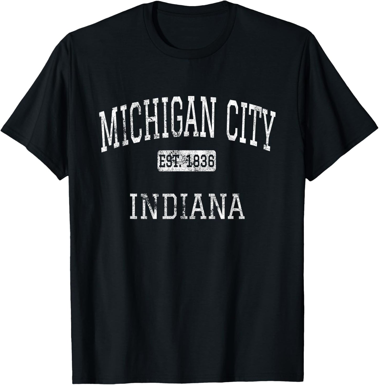 Michigan City Indiana IN Vintage T-Shirt - T-Shirt | Black
