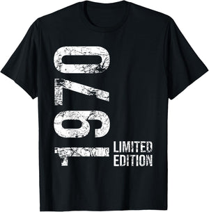 55th Birthday 55 Years Old Man Woman Vintage 1970 T-Shirt - T-Shirt | Black