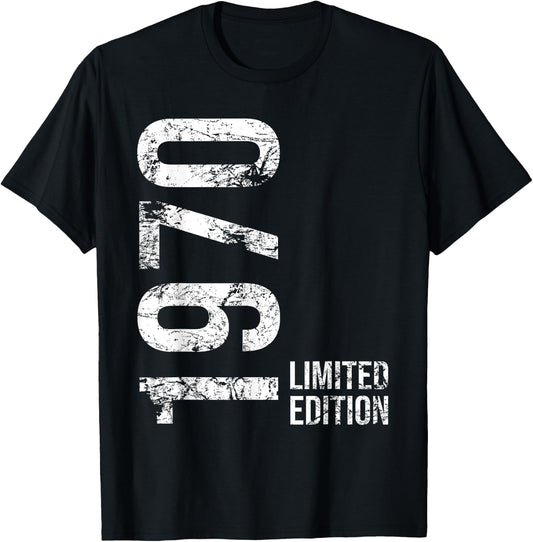 55th Birthday 55 Years Old Man Woman Vintage 1970 T-Shirt - T-Shirt | Black