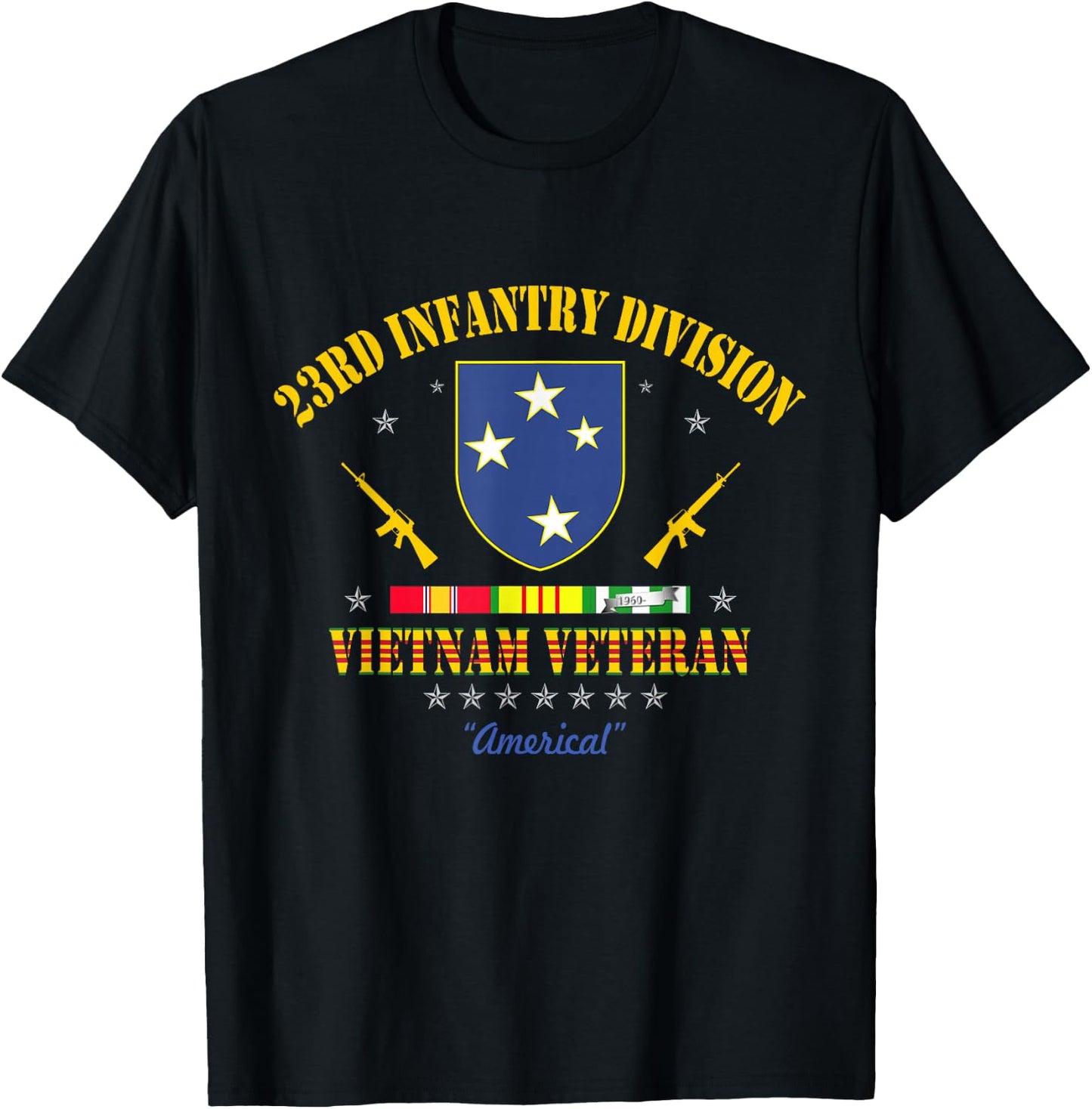US Army 23rd Infantry Division Vietnam Veteran Gift T-Shirt - T-Shirt | Black
