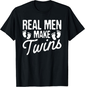 Daddy Shirt Family Pajamas Father's Day Gifts Men's Black Modern Funny Dad Twin Pregnancy Announcement Small T-Shirt - T-Shirt | Black