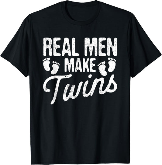 Daddy Shirt Family Pajamas Father's Day Gifts Men's Black Modern Funny Dad Twin Pregnancy Announcement Small T-Shirt - T-Shirt | Black
