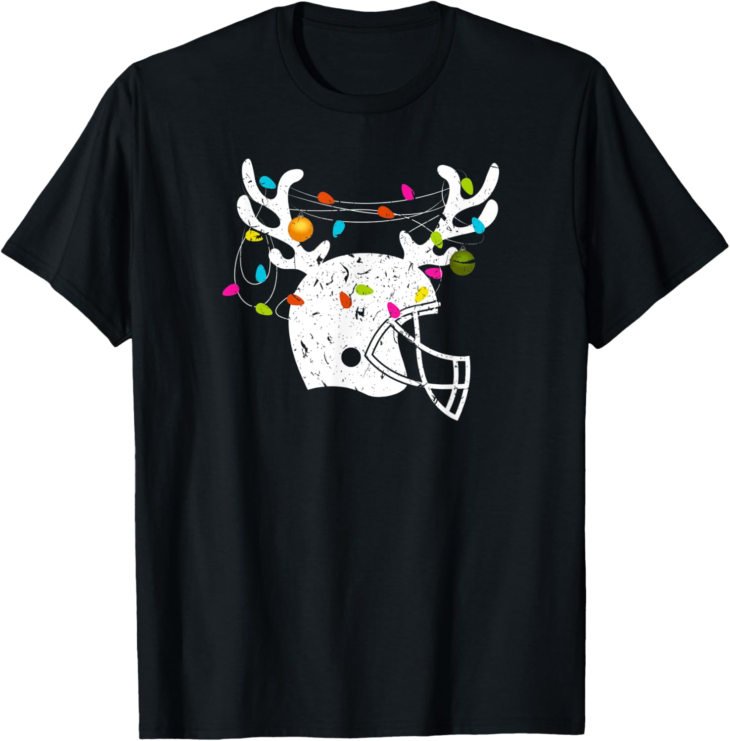 Christmas Football Helmet Men Boys Xmas T-Shirt - T-Shirt | Black