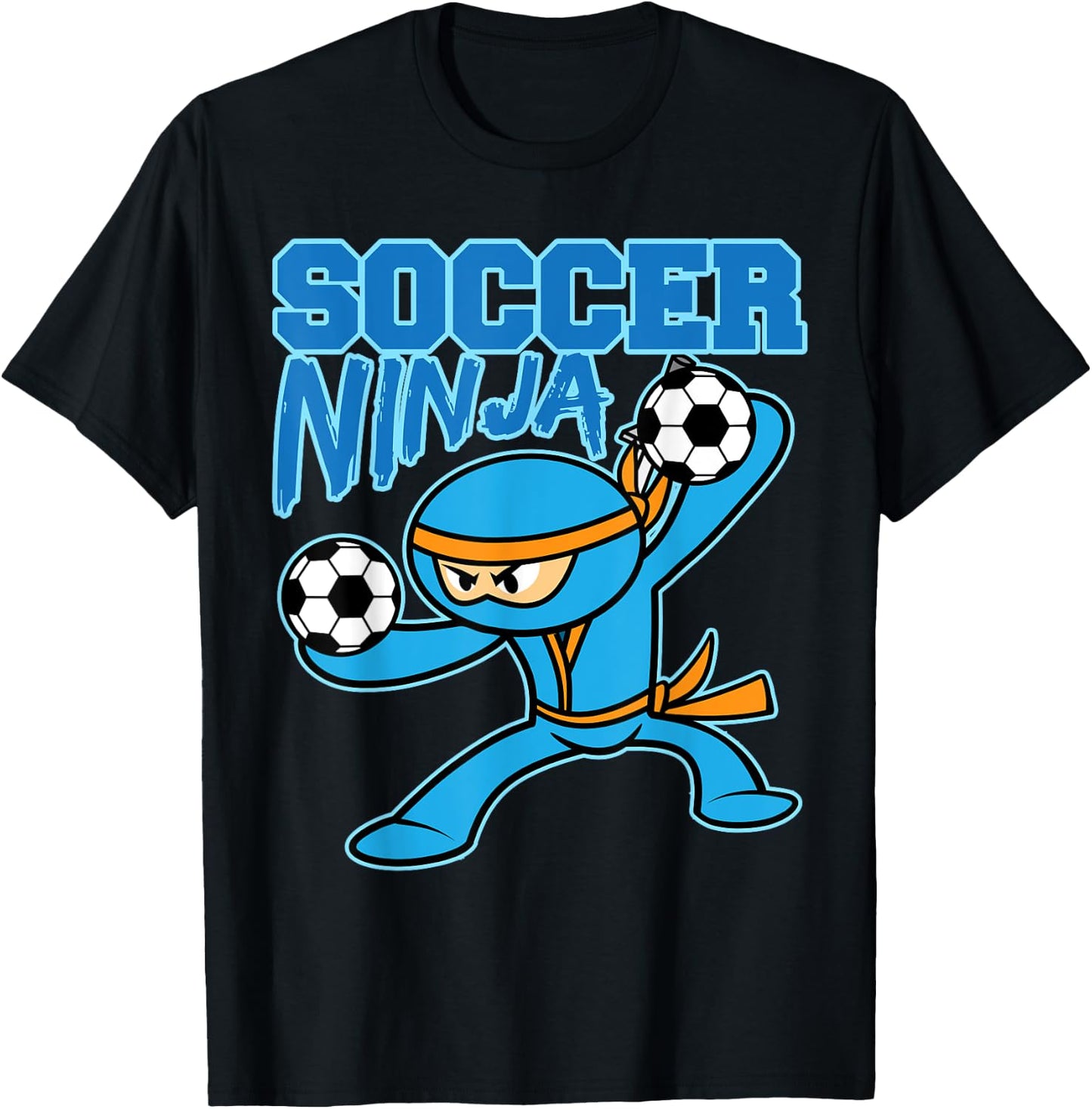 Soccer Ninja Player Cute Football Lovers Funny Gift T-Shirt - T-Shirt | Black