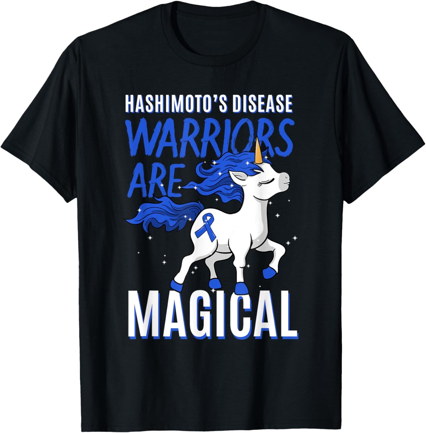 Hashimoto's Disease Chronic Lymphocytic Thyroiditis Unicorn T-Shirt - T-Shirt | Black