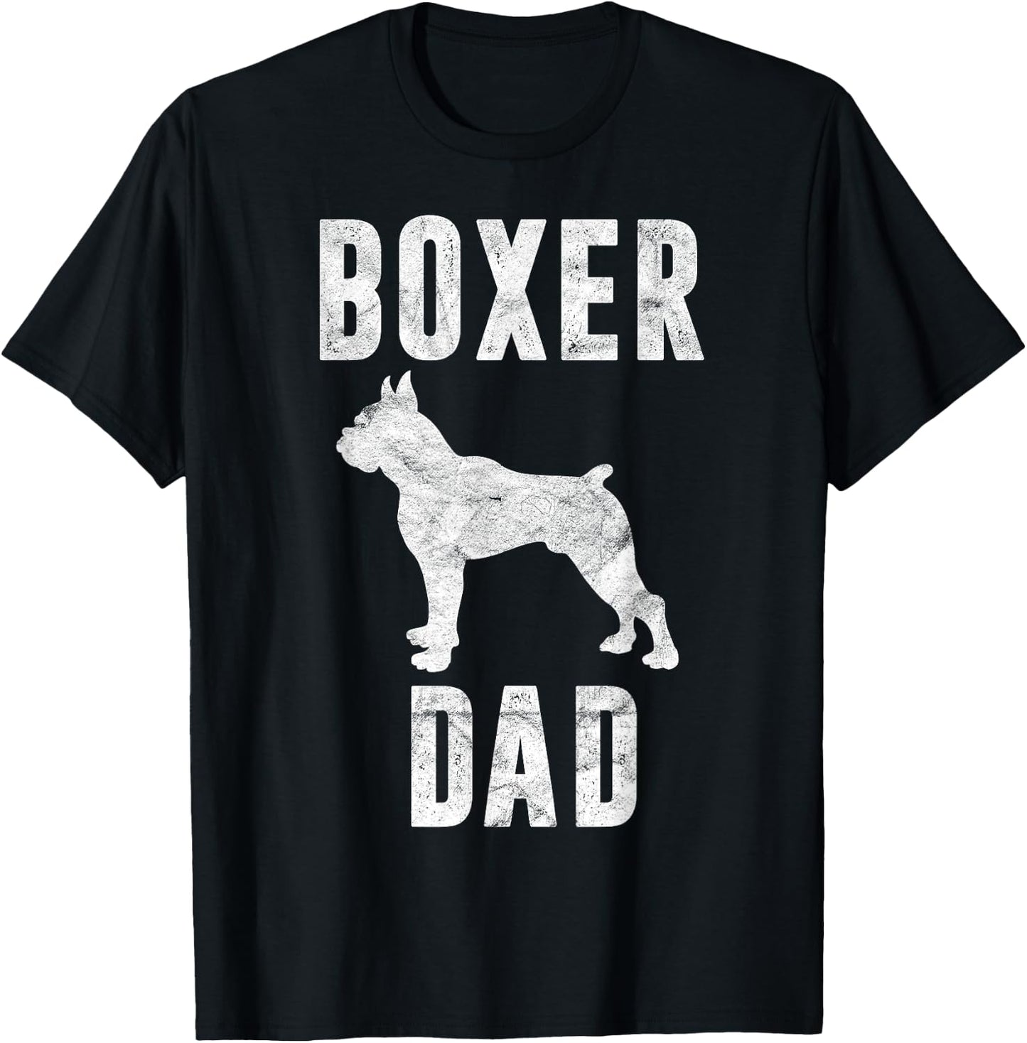 Vintage Boxer Dad Gift Dog Daddy Boxer Father Men Women Kids T-Shirt - T-Shirt | Black