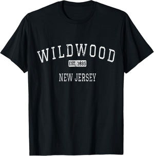 Wildwood New Jersey NJ Vintage T-Shirt - T-Shirt | Black