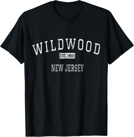 Wildwood New Jersey NJ Vintage T-Shirt - T-Shirt | Black