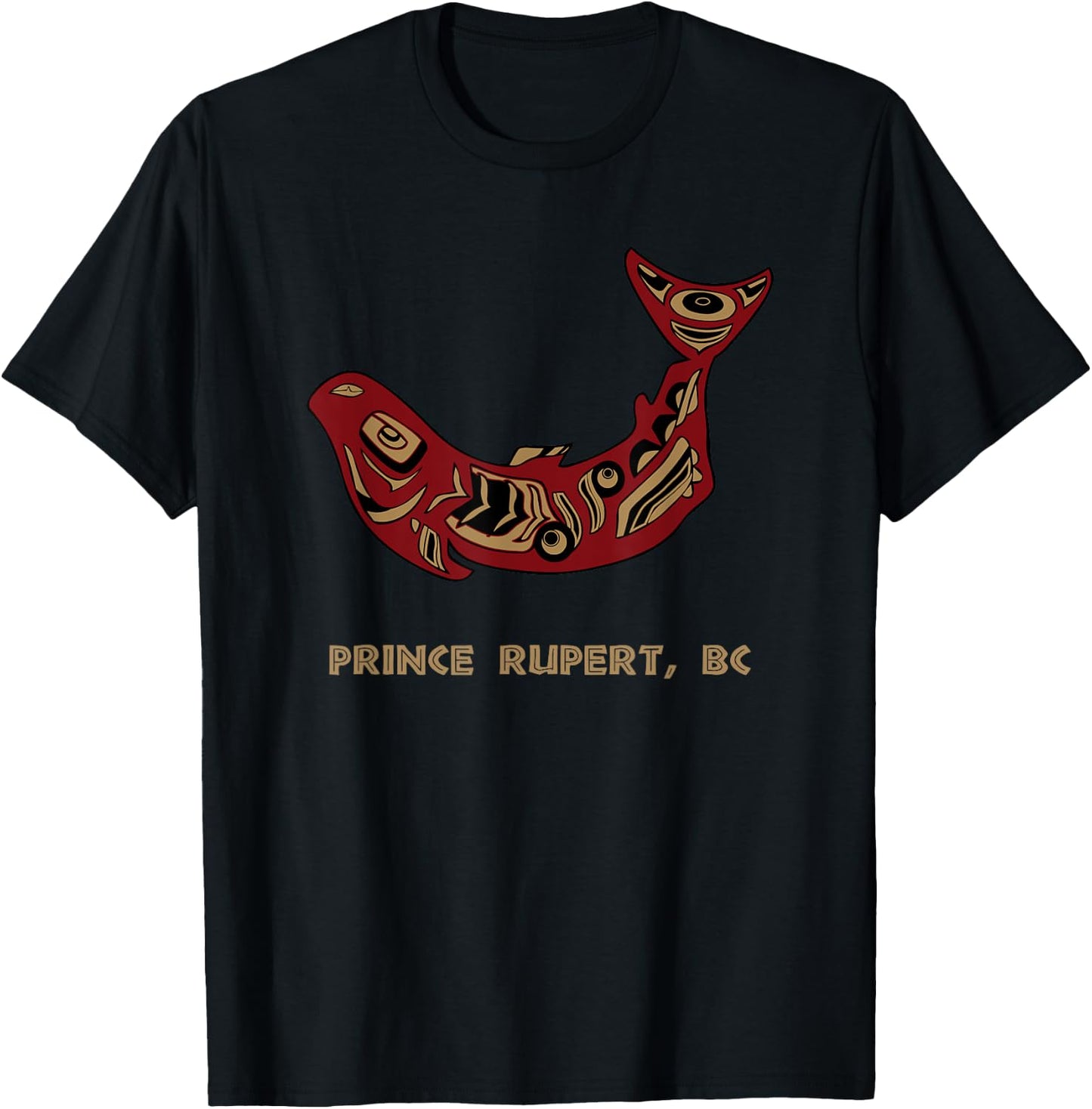 Prince Rupert BC Native American Ocean Salmon Fishermen T-Shirt - T-Shirt | Black