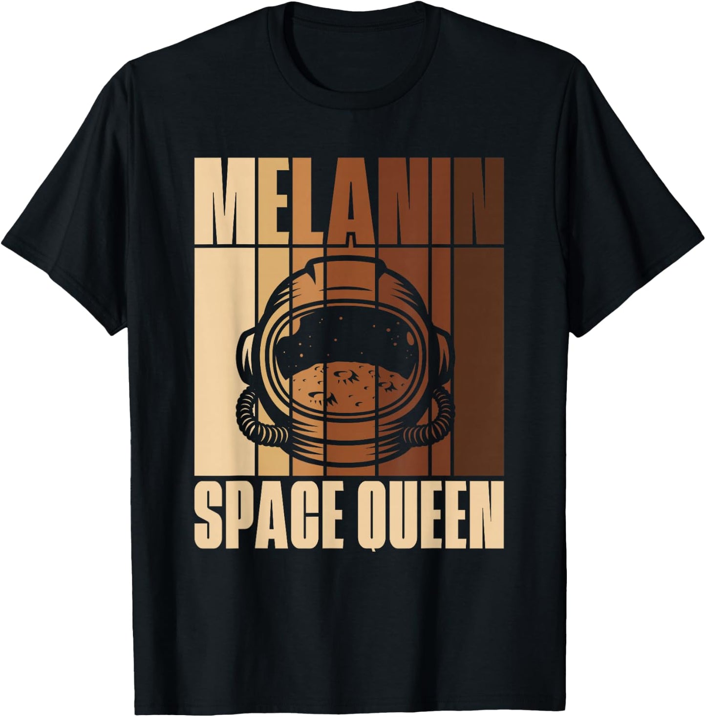 Melanin Space Queen, African American Astronaut T-Shirt - T-Shirt | Black