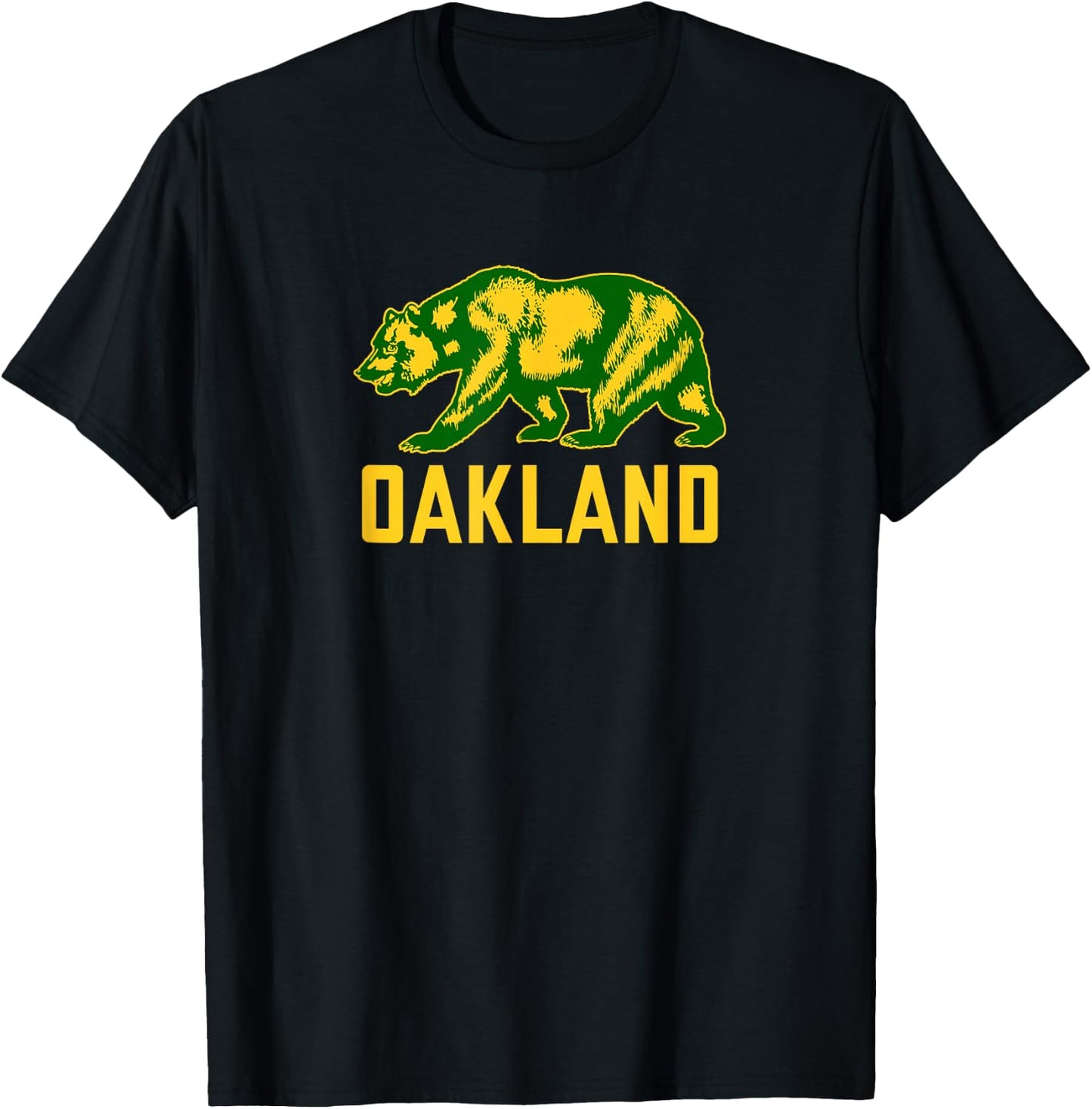 Oakland California Flag Bear Design - Oakland California Small T-Shirt - T-Shirt | Black