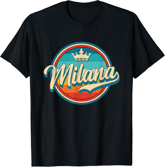 Milana retro name funny vintage first name Milana T-Shirt - T-Shirt | Black