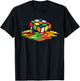 Melting Puzzle Cube Retro Speed Cubing 80's Vintage Toy T-Shirt - T-Shirt | Black