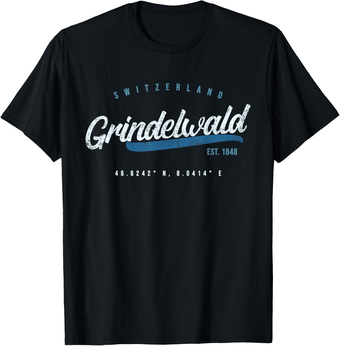 Grindelwald Switzerland Retro T shirt T-Shirt - T-Shirt | Black