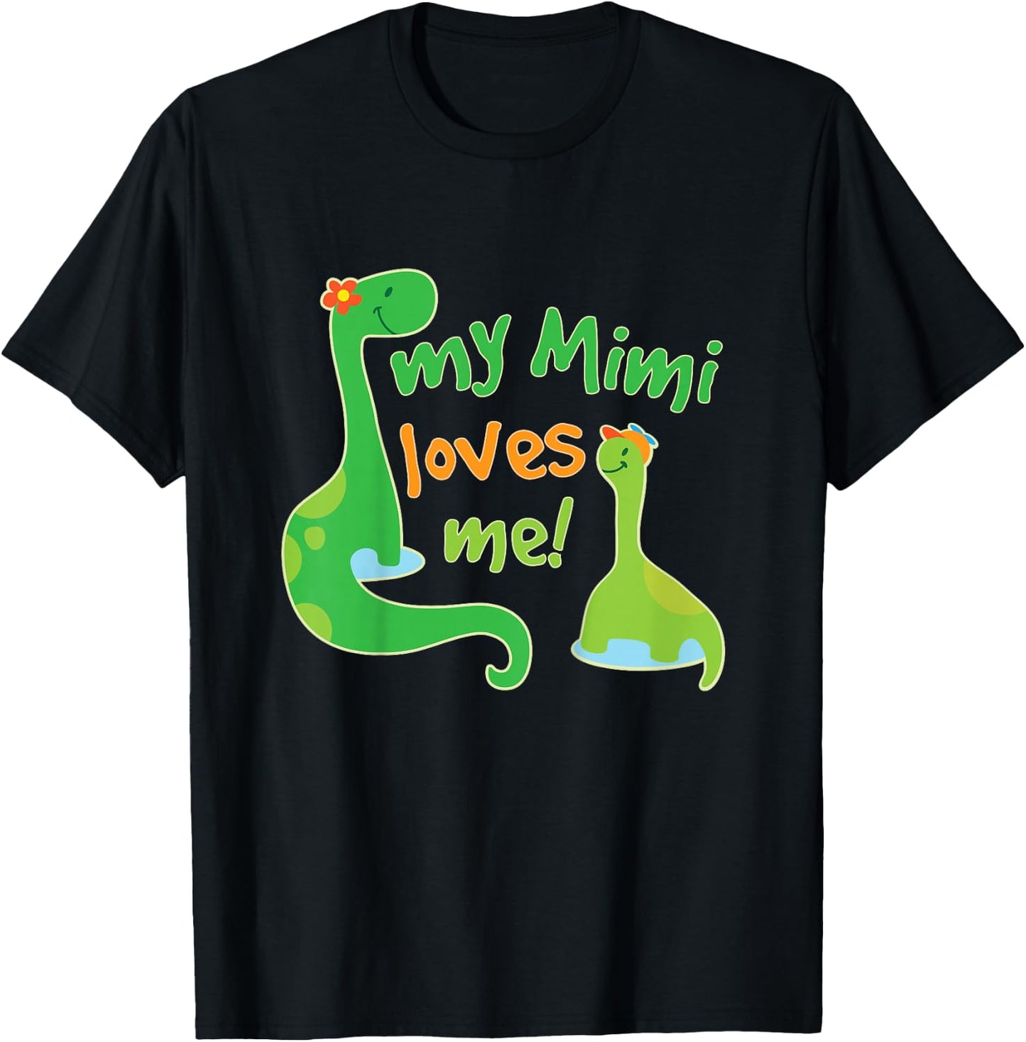 Kids My Mimi Loves Me Grandson Dinosaur T-Shirt - T-Shirt | Black