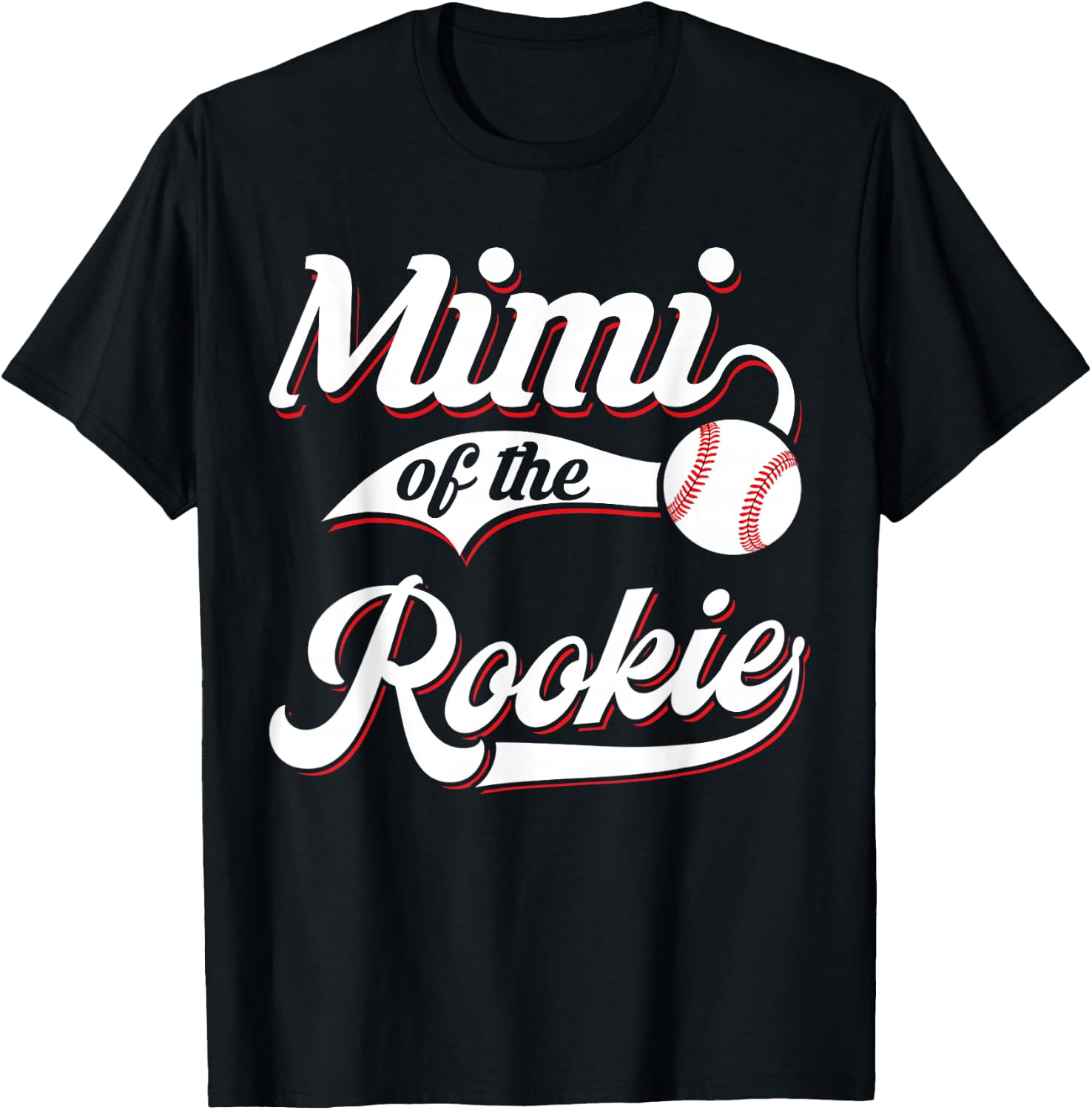 Mimi Of The Rookie Matching Family Baseball Birthday T-Shirt - T-Shirt | Black