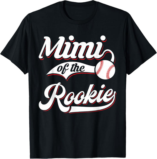 Mimi Of The Rookie Matching Family Baseball Birthday T-Shirt - T-Shirt | Black