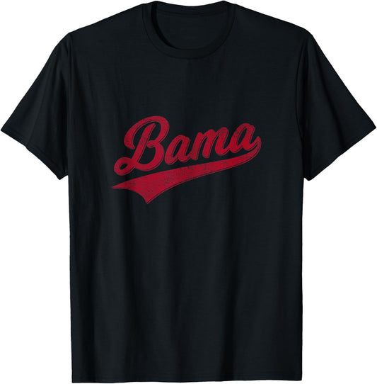 Bama Alabama Varsity Script Classics Sports Jersey Style T-Shirt - T-Shirt | Black