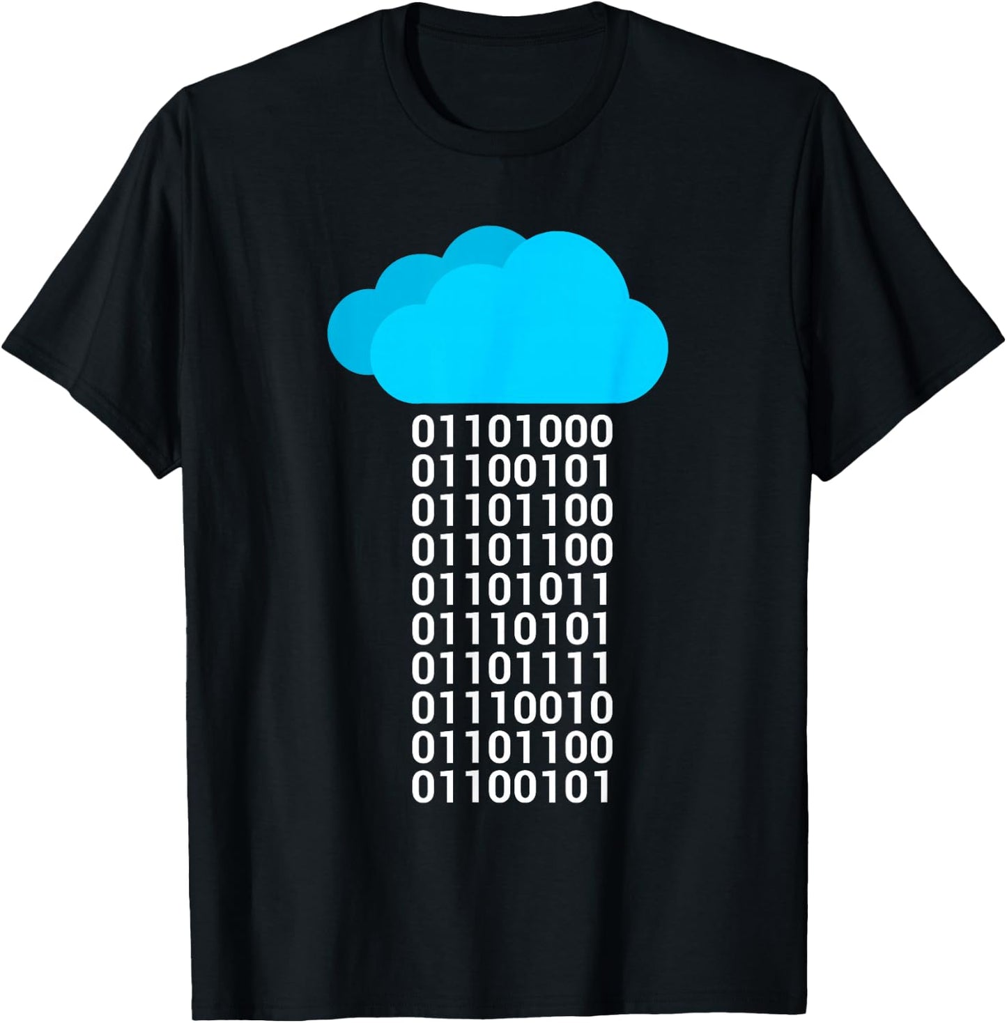 Funny Programmer Cloud Big Data Developer Nerd Binary T-Shirt - T-Shirt | Black