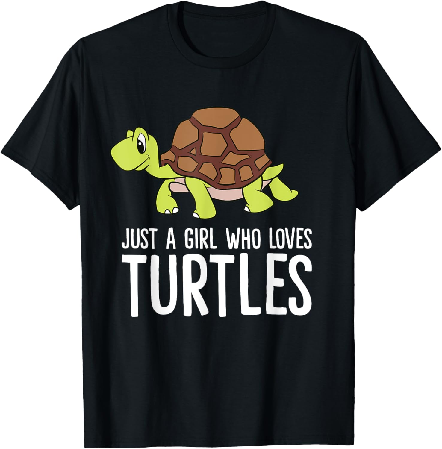 Just a Girl Who Loves Turtles Cute Turtle T-Shirt - T-Shirt | Black