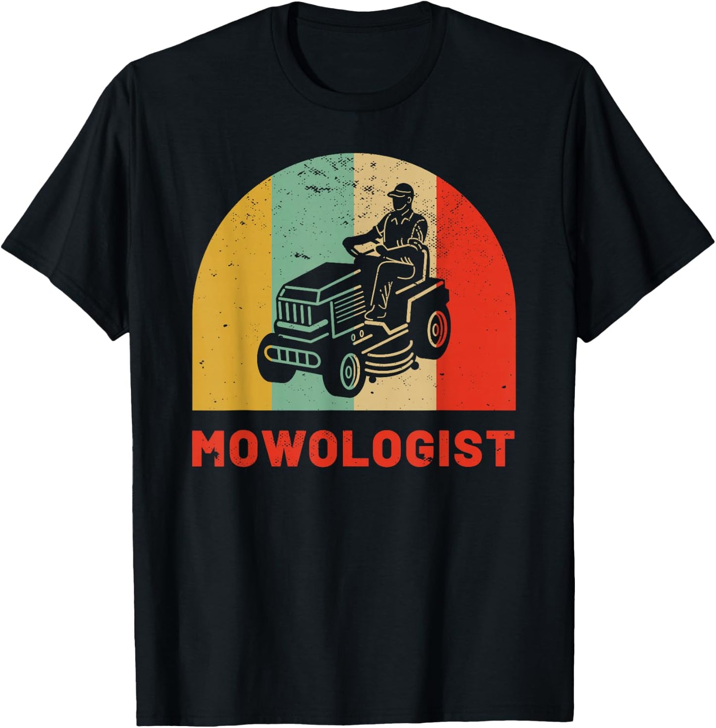 Funny Lawn Mower Vintage Mowologist Yard Work Lawn Trak T-Shirt - T-Shirt | Black