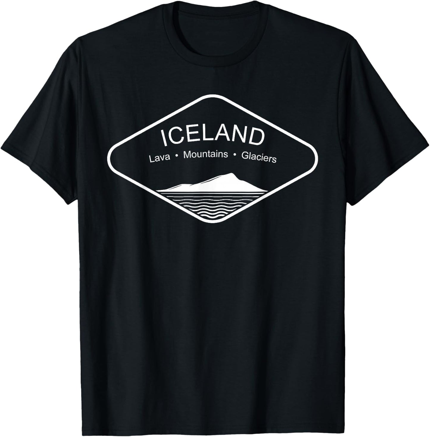 Iceland Mountains Gift Reykjavik Souvenir Volcano Europe T-Shirt - T-Shirt | Black