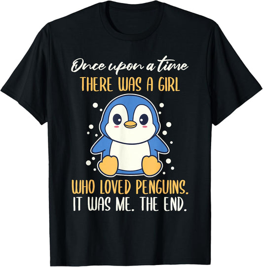 Once There was A Girl Who Loved Penguins Small T-Shirt - T-Shirt | Black