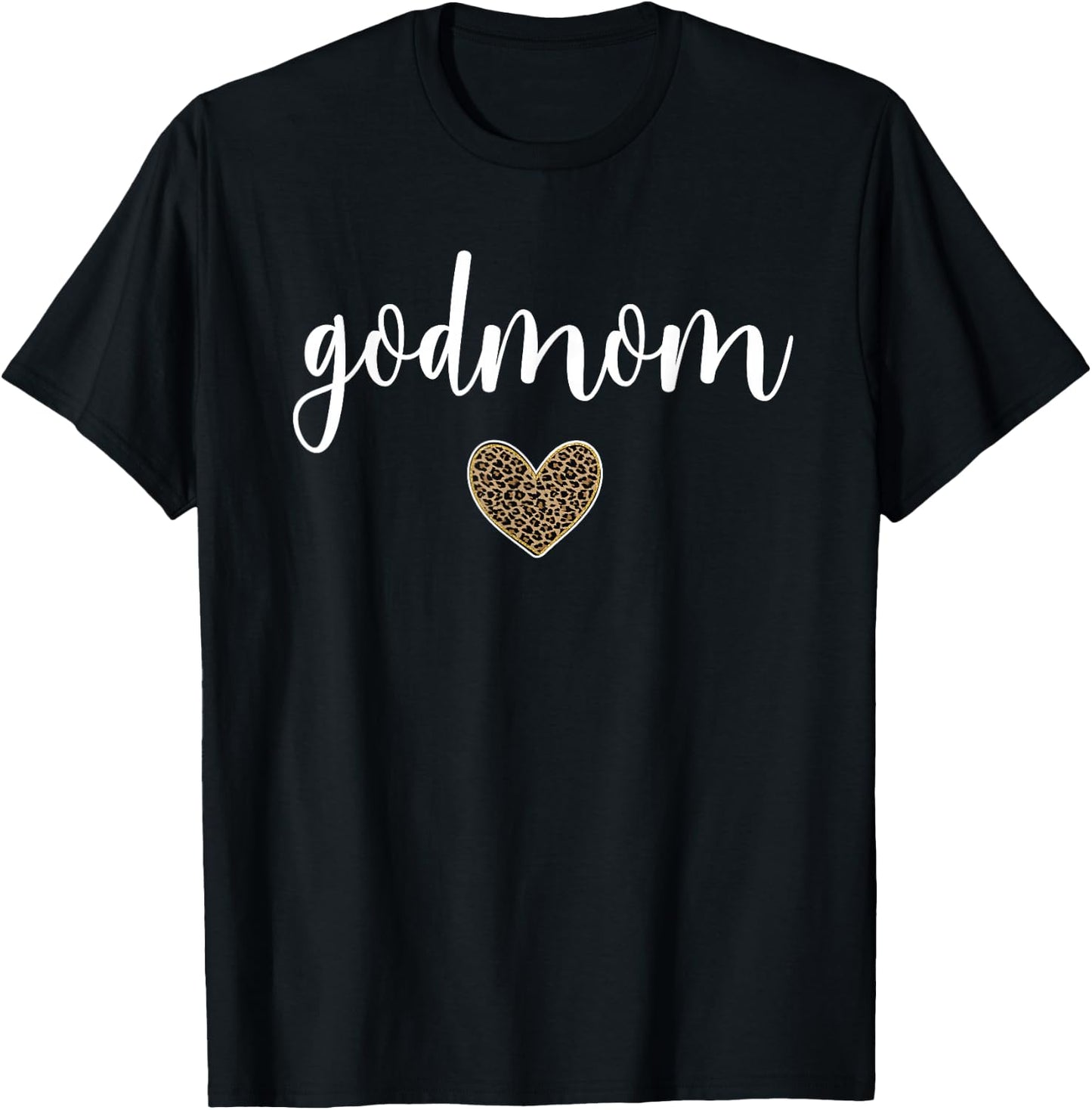 Godmom Heart Best Godmom Godmother Appreciation T-Shirt - T-Shirt | Black