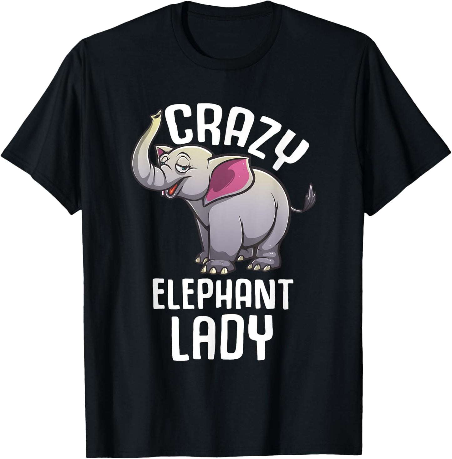 Funny Elephant Girl Lady Zoo Safari Elephant Lover T-Shirt - T-Shirt | Black