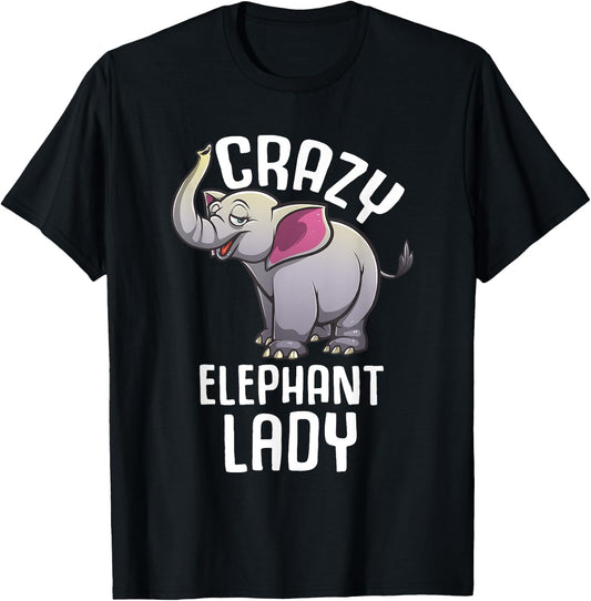 Funny Elephant Girl Lady Zoo Safari Elephant Lover T-Shirt - T-Shirt | Black