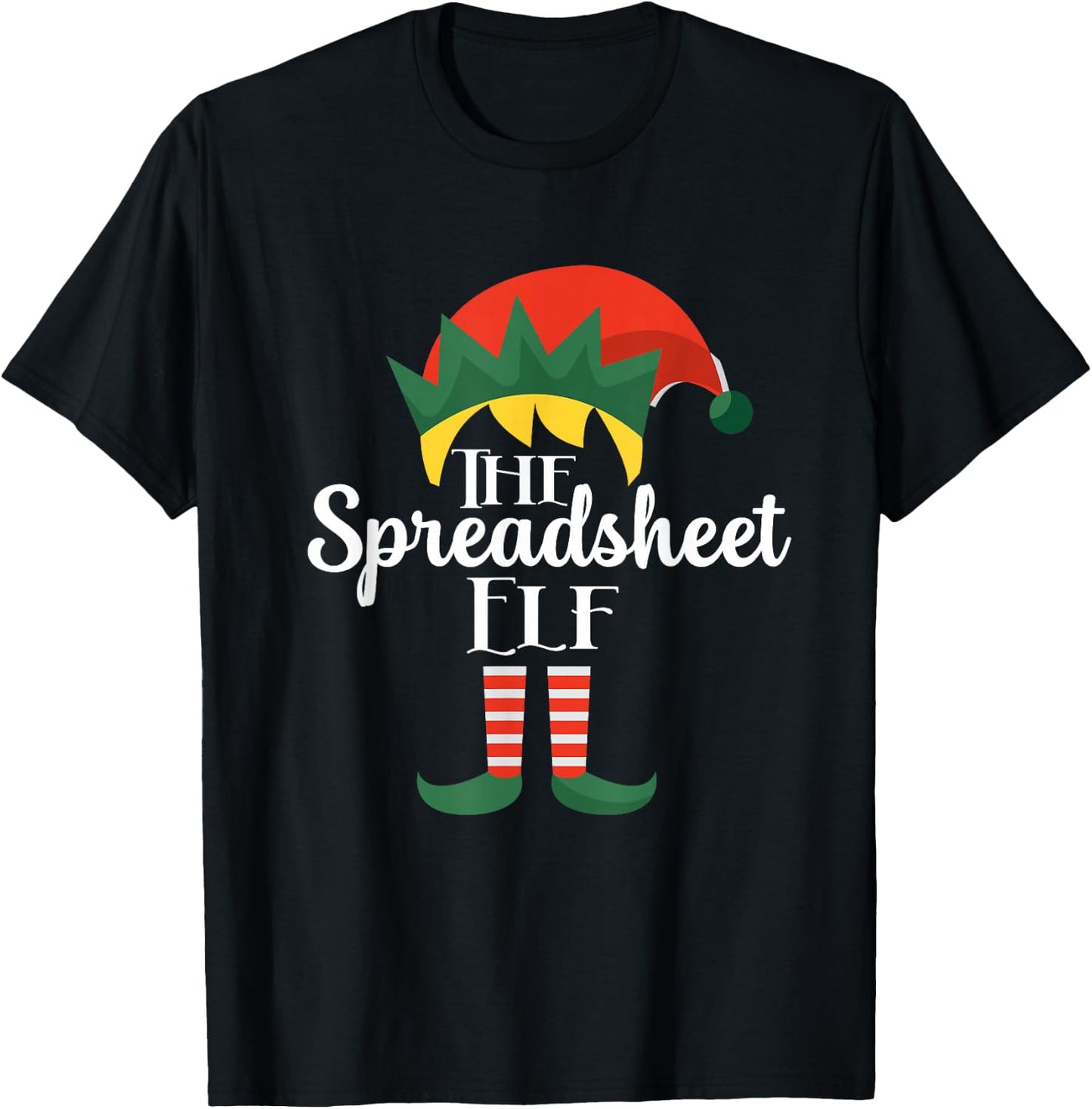The Spreadsheet Elf Accountant Christmas Statistician CPA T-Shirt - T-Shirt | Black