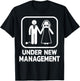 Under New Management Bachelor Party Stag Groom Funny Wedding T-Shirt - T-Shirt | Black