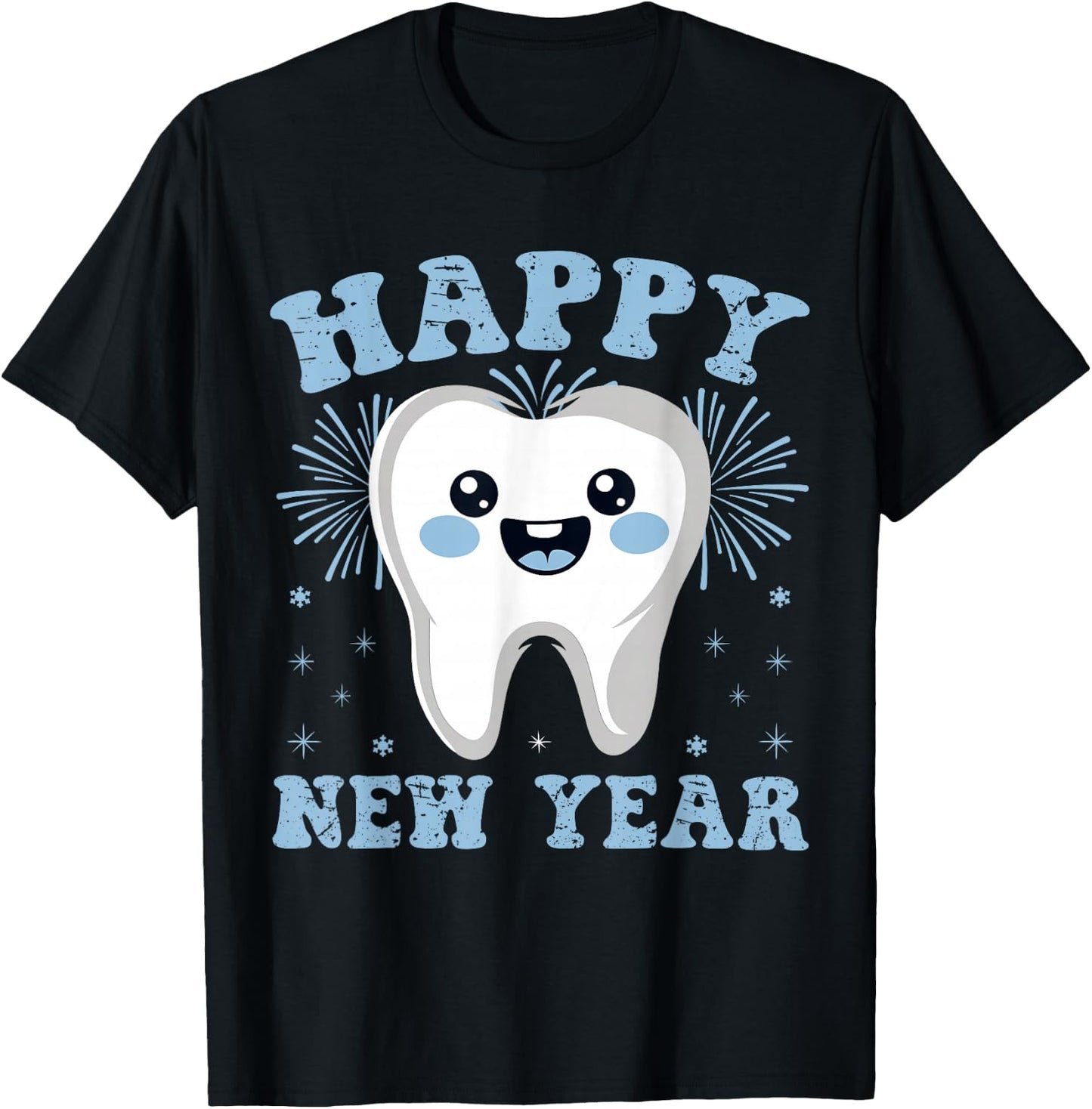 Happy New Year Tooth Dental New Year's Eve Party Dentist T-Shirt - T-Shirt | Black