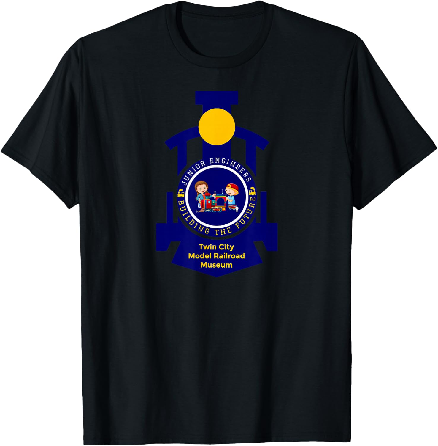 Junior Engineers | Twin City Model Railroad Museum T-Shirt - T-Shirt | Black