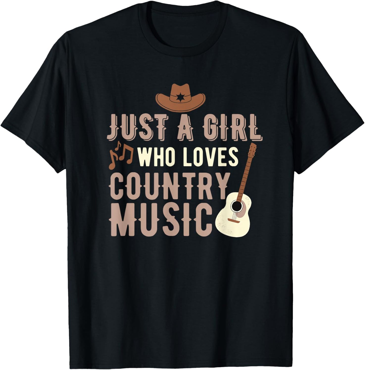 Just A Girl Who Loves Country Music Small T-Shirt - T-Shirt | Black