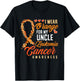 I Wear Orange For My Uncle Leukemia Cancer Awareness T-Shirt - T-Shirt | Black