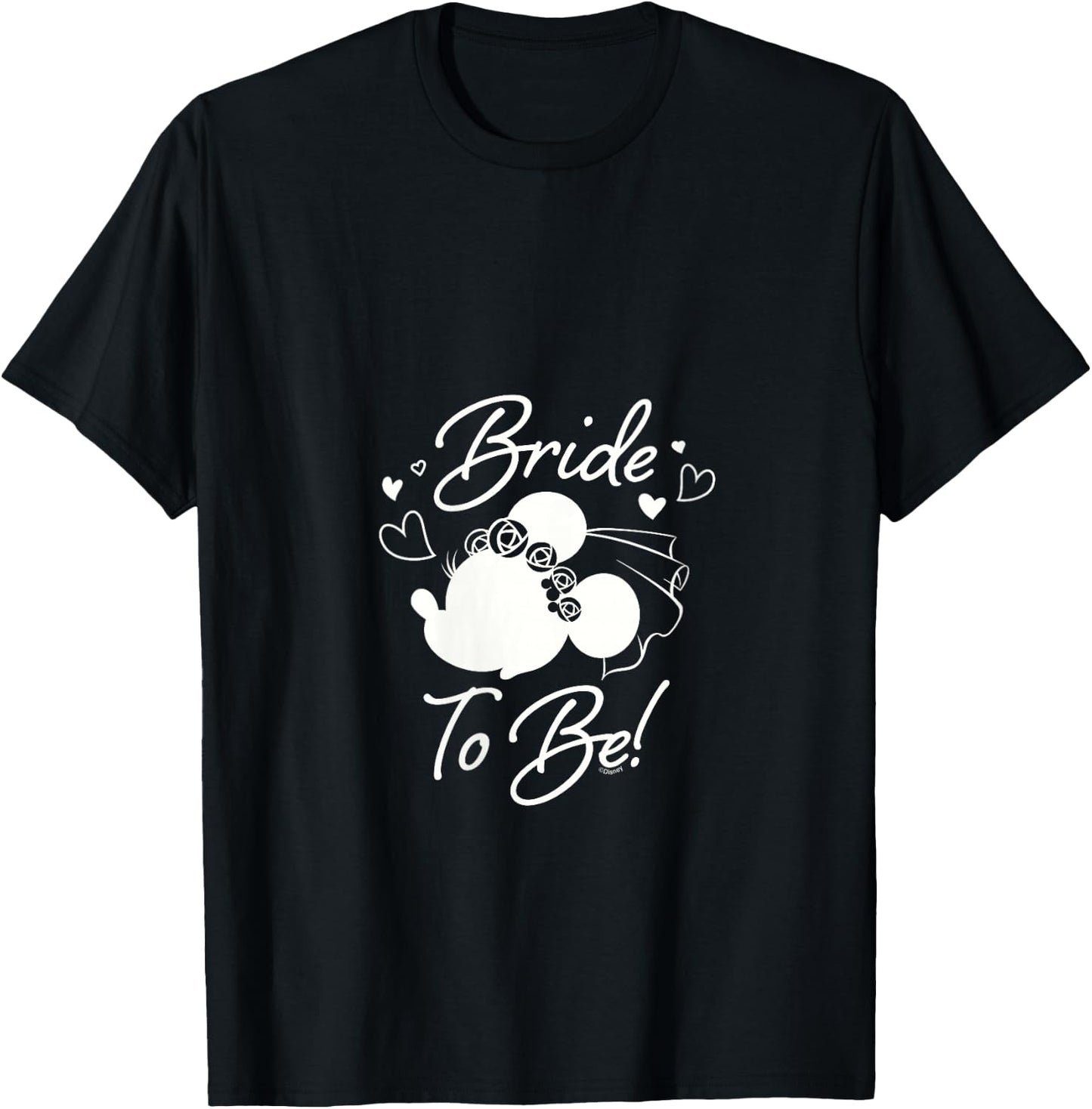 Disney Minnie Mouse Bride to Be Wedding Bridal Bachelorette V-Neck T-Shirt - T-Shirt | Black