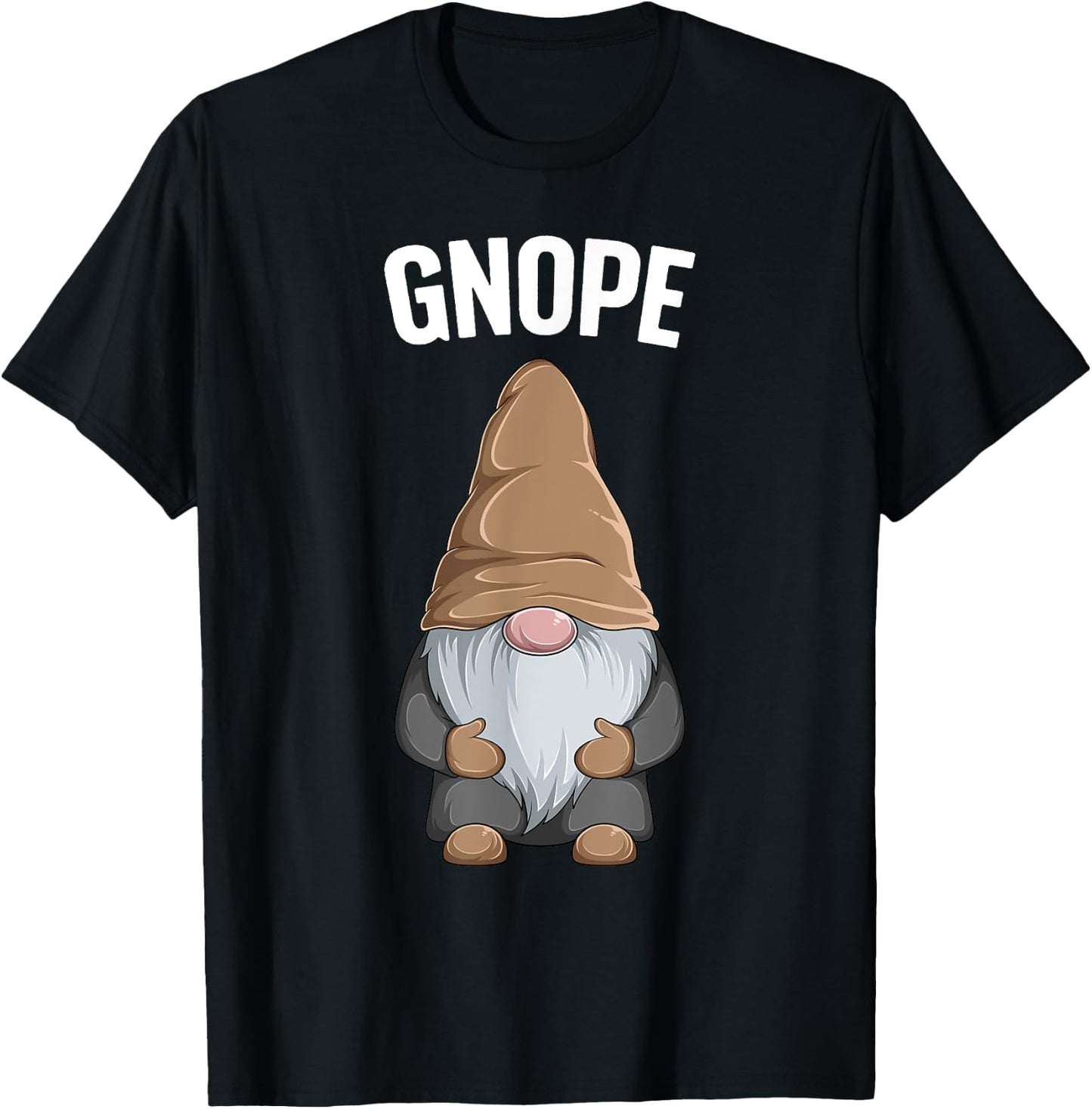 Gnope Funny Garden Tomte Gnome Scandinavian Nope T-Shirt - T-Shirt | Black