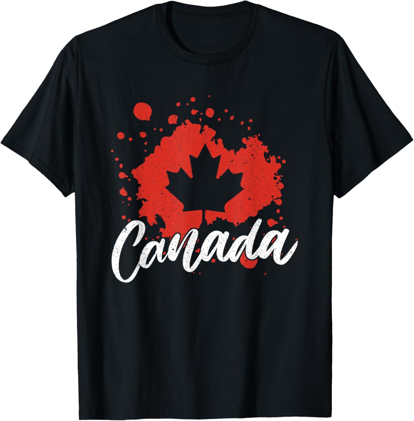 Canadian Pride Maple Leaf Women Men Gift Canada T-Shirt - T-Shirt | Black