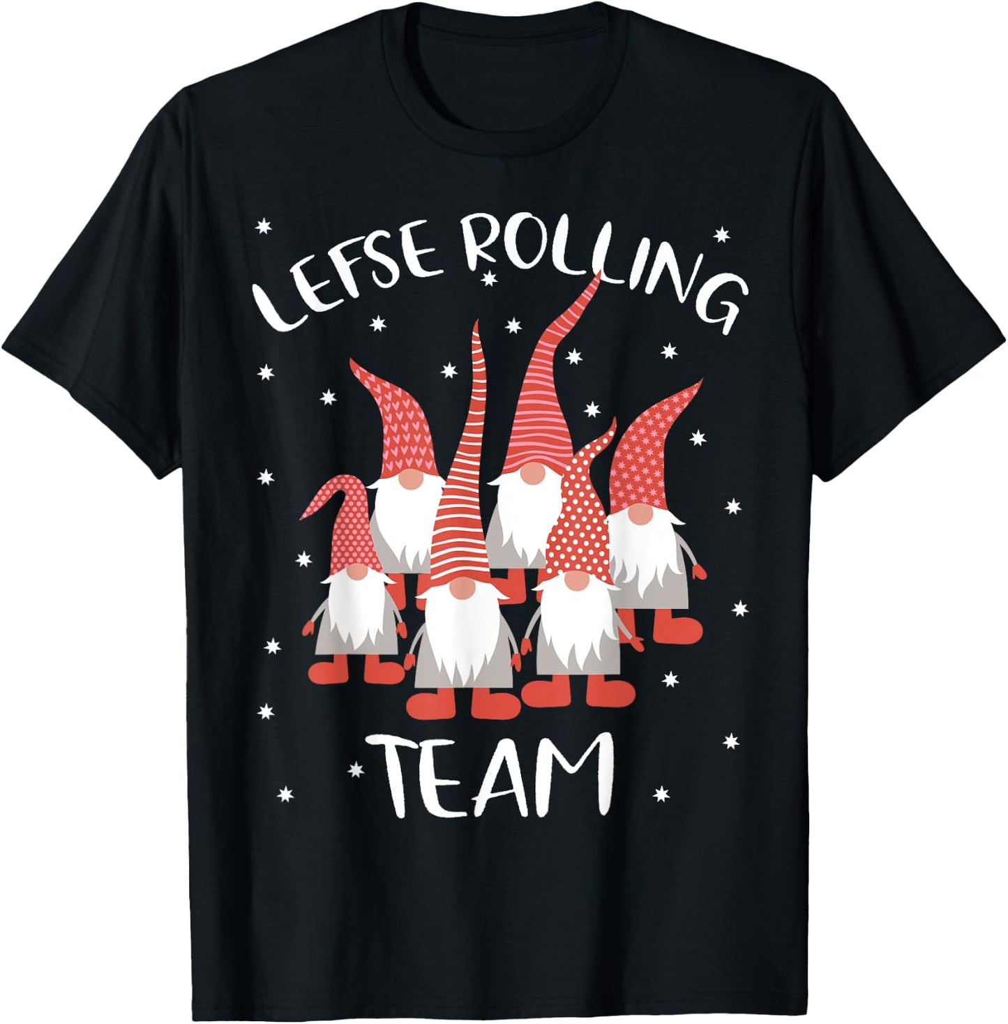 Lefse Rolling Team God Jul Gnome Tomte Xmas Santa Christmas T-Shirt - T-Shirt | Black