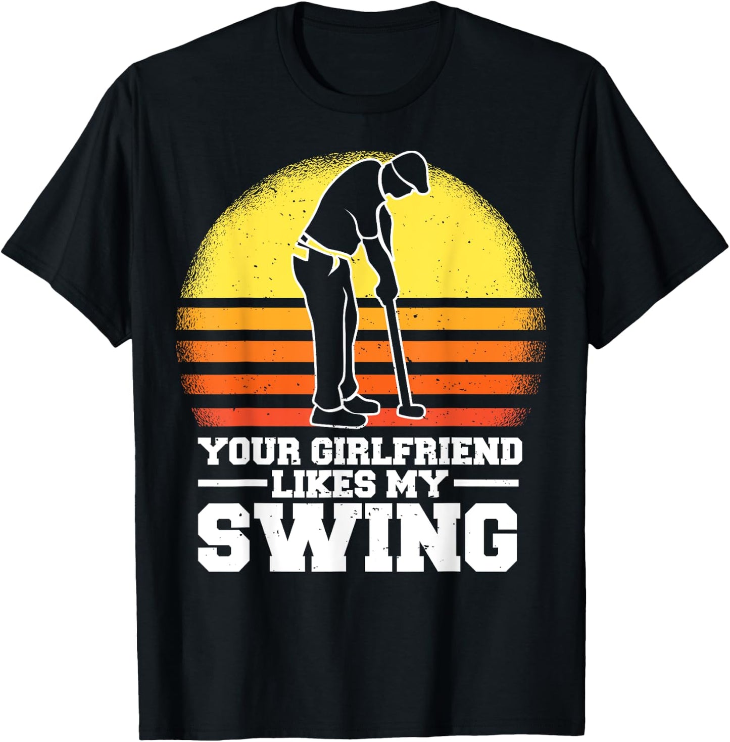 Your Girlfriend Likes My Swing Funny Golf Kids T-Shirt - T-Shirt | Black