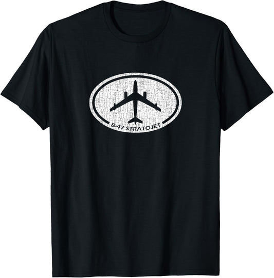 B-47 Stratojet WWII Bomber Retro Airplane T-Shirt - T-Shirt | Black