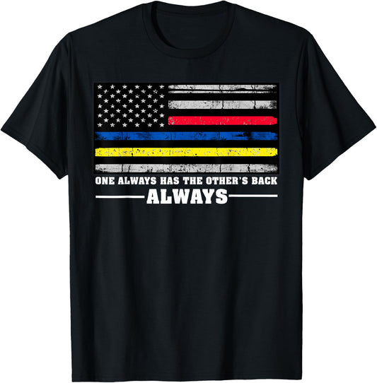 Thin Gold Line Thin Blue Line Thin Red Line Dispatcher Shirt T-Shirt - T-Shirt | Black