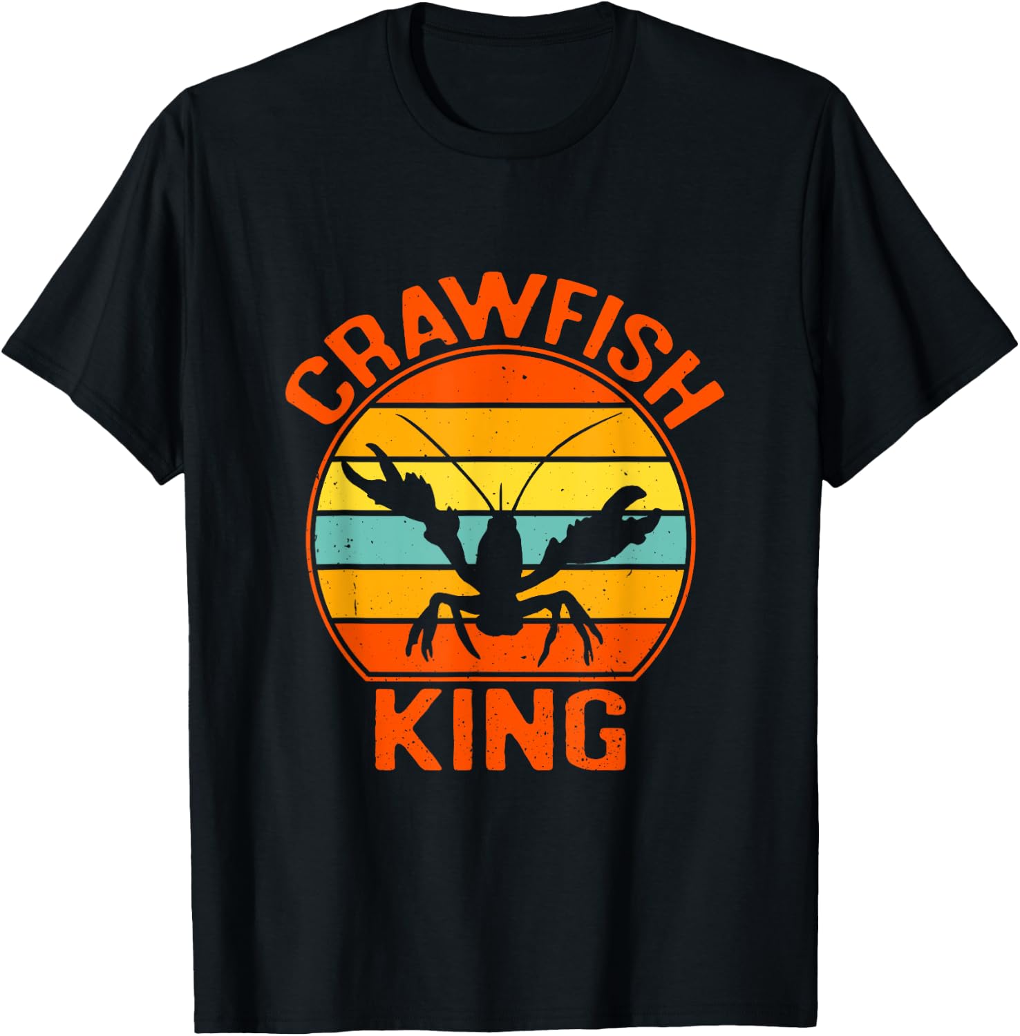 Crawfish King Seafood Boil Party Crayfish Lobster Lover T-Shirt - T-Shirt | Black