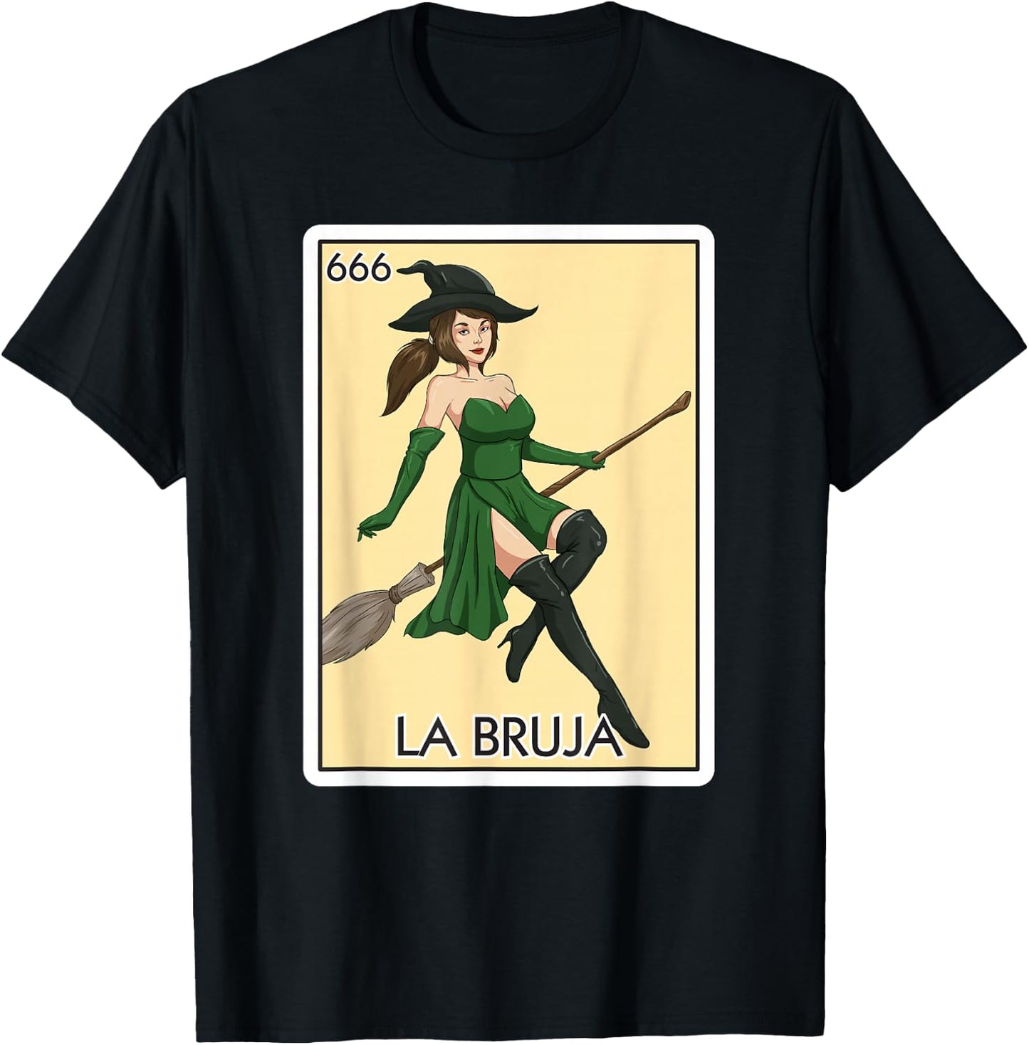 La Bruja The Witch Card Mexican Lottery Card La Bruja T-Shirt - T-Shirt | Black