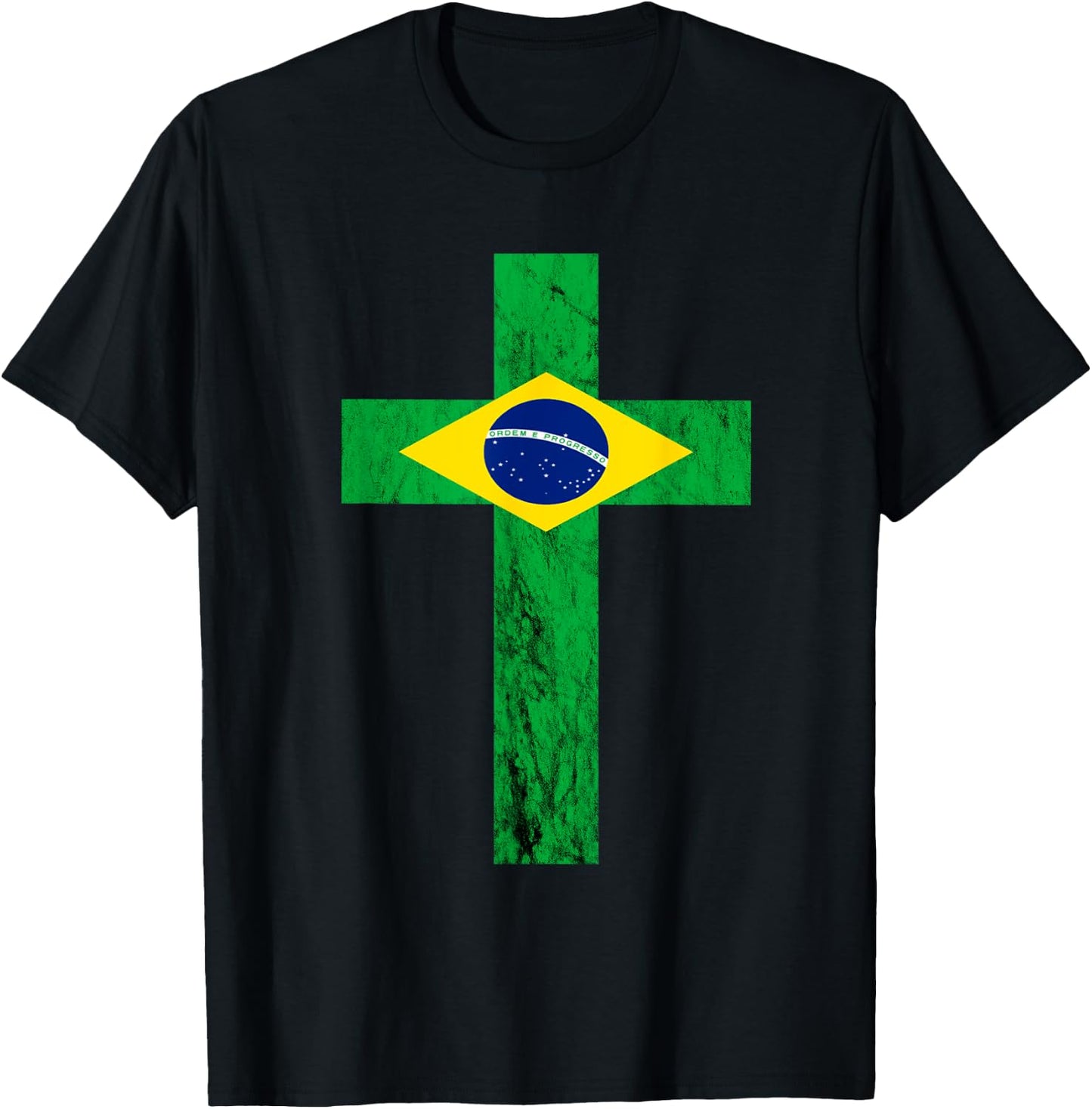 Brazil Jesus Cross Brazileiro Christian T-Shirt - T-Shirt | Black